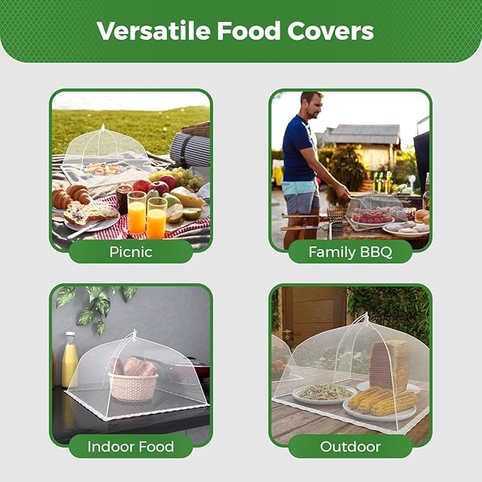GABANIZ GABANIZ Food Cover Tents 3 Pack 17 inch PopUp Mesh Food Covers Tent Umbrella Reusable and Collapsible Screen Net Protectors for Outdoors Parties Picnics BBQs Keep Out Flies Bugs Mosquitoes  - Image 4