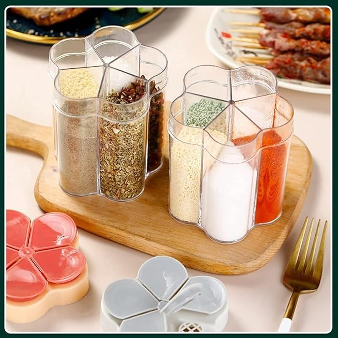 GNOLY GNOLY 5 In 1 Seasoning Jar Bottle Multifunctional Spice JarsSalt Pepper Dispenser Perfect for BBQ Camping Hiking Travel and Kitchen 2Pcs - Image 4