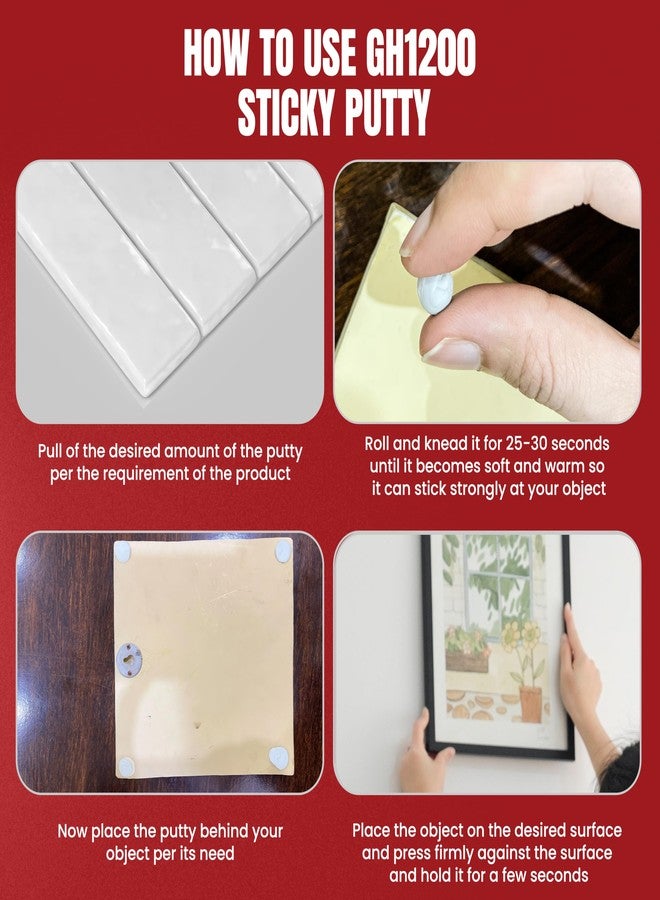 GH1200 Mounting Putty - 2 x 56 Grams Non-Toxic Easy to Use Poster Putty - Removable Putty Adhesive Tack for Wall Hanging - Image 3