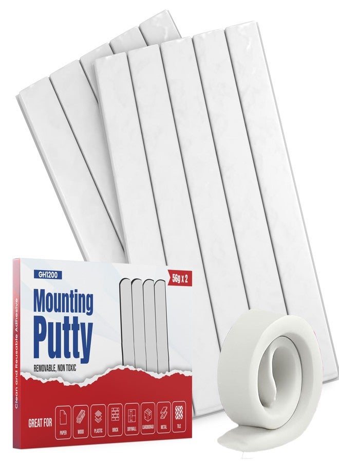 GH1200 Mounting Putty - 2 x 56 Grams Non-Toxic Easy to Use Poster Putty - Removable Putty Adhesive Tack for Wall Hanging - Image 1