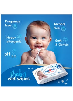 KOKOSHI Kokoshi Premium Baby, Wipes, Extra Sensitive, 99% Pure Water, 20 Packs, 960 Count  - Image 2