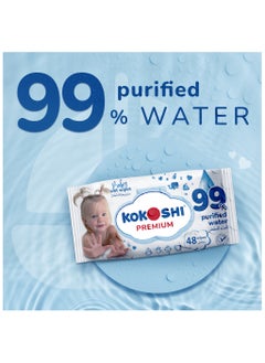 KOKOSHI Kokoshi Premium Baby, Wipes, Extra Sensitive, 99% Pure Water, 20 Packs, 960 Count  - Image 5