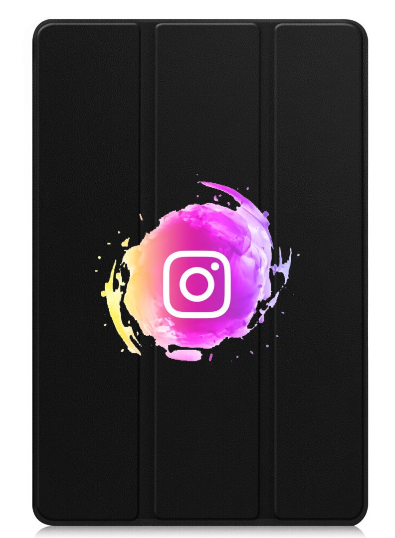 Theodor Protective Flip Case For Lenovo Xiaoxin Pad (2024) With Trifold Stand Auto Wake Sleep Shockproof Cover Instagram logo - Image 1