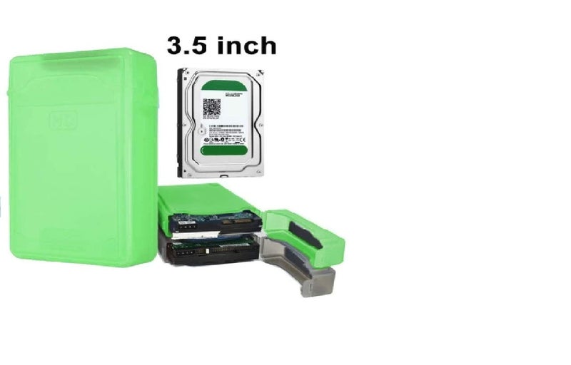 AlexVyan HDD Protector Plastic Box for 3.5" IDE SATA HDD Hard Disk Drive Protection Case Cover Enclosure Storage Box (Pack of 2 - Green) - Image 2