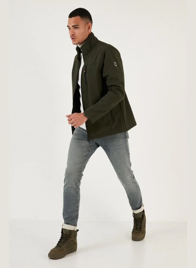 Buratti  Buratti Water Repellent Slim Fit Stand Collar Softshell Jacket Men's Jacket 649003 for Men | Best Price UAE