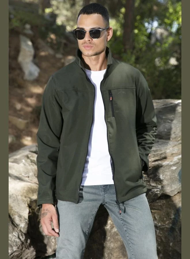 Buratti Water Repellent Slim Fit Stand Collar Softshell Jacket Men's Jacket 649003