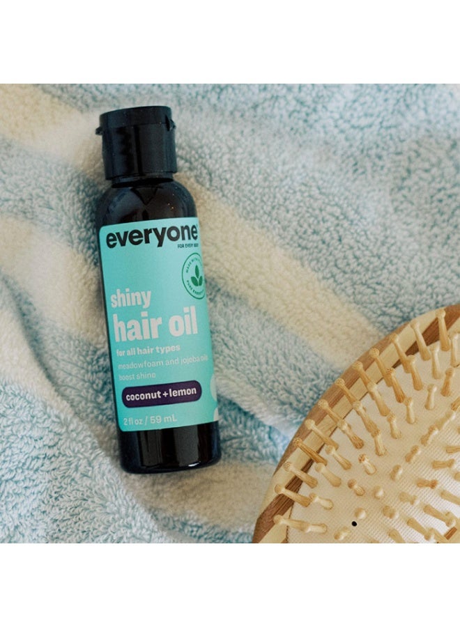 Everyone Hair Care Hair Oil - Coconut & Lemon, 2 fl oz Bottle, Hair Treatment Oils for Shiny Hair, Flyaways & Frizz Control, Sulfate Free & Paraben Free - Image 3