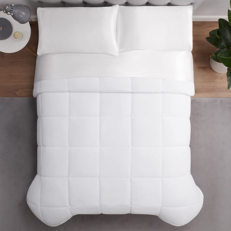 Serta ComfortSure Down Alternative Comforter, Soft Box Stitched Duvet Insert, Quilted Full Comforter with 4 Corner Tabs, All Season Bedding, White - Image 4