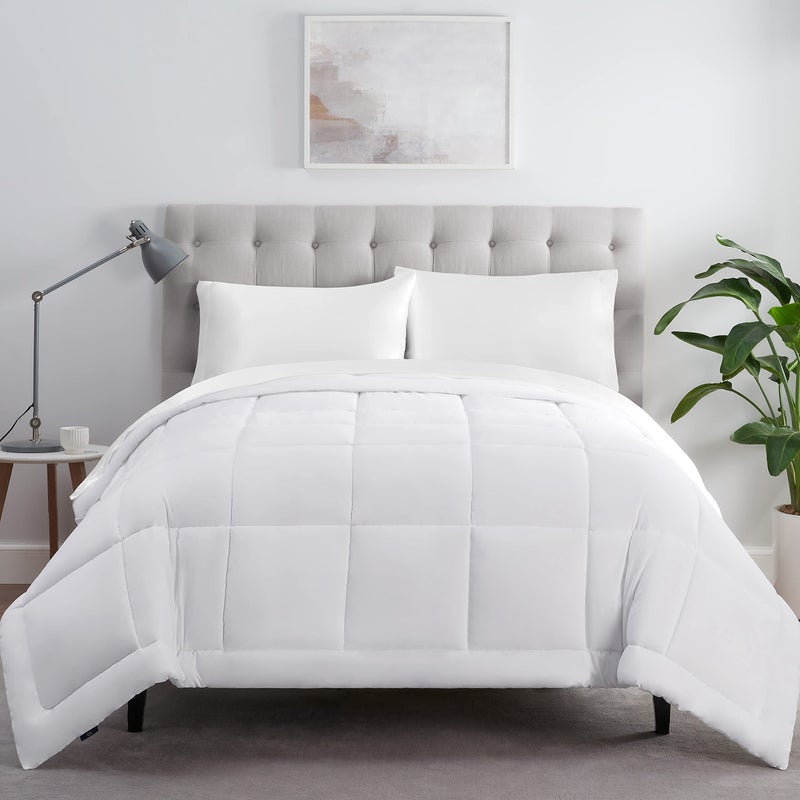 Serta ComfortSure Down Alternative Comforter, Soft Box Stitched Duvet Insert, Quilted Full Comforter with 4 Corner Tabs, All Season Bedding, White - Image 3