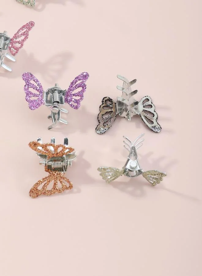 تايك تو Pack of 24 - Girls Glitter Butterfly Hair Accessories