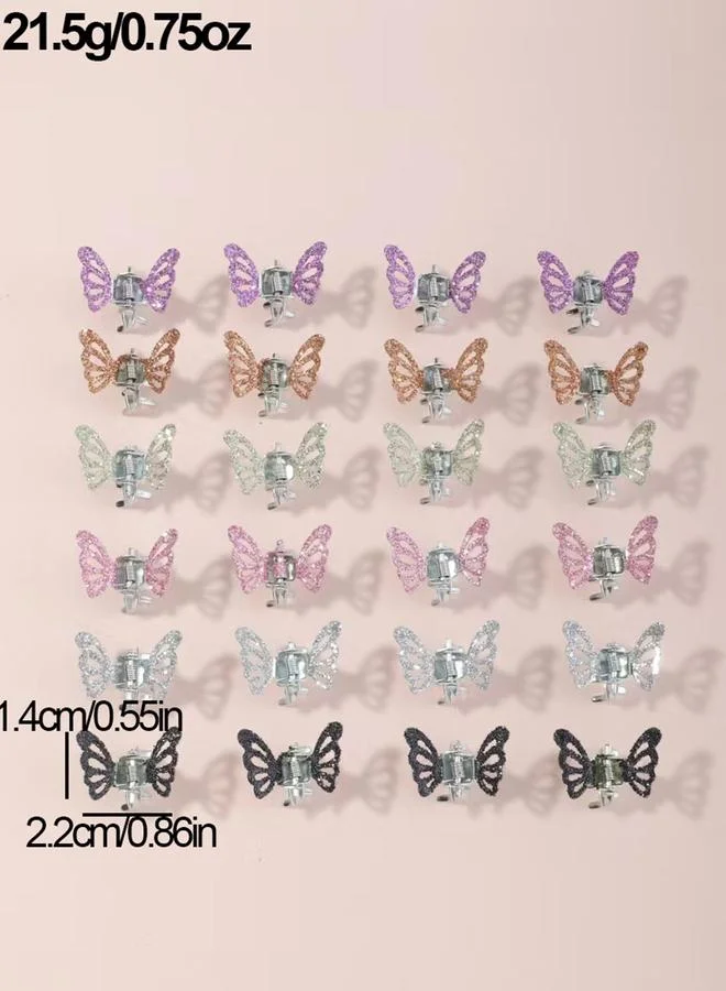 Take Two  Pack of 24 - Girls Glitter Butterfly Hair Accessories for Women | Best Price UAE