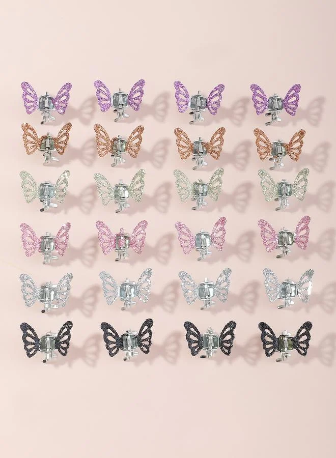 Take Two  Pack of 24 - Girls Glitter Butterfly Hair Accessories for Women | Best Price UAE