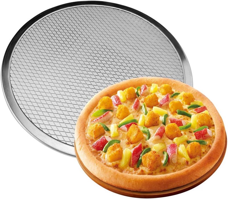 comfrt Pizza Pan, 16 Inch Pizza Tray with Holes, Seamless Aluminum Pizza Screen, Non Stick Mesh Net Baking Tray Cookware Kitchen Tool For Oven, BBQ, Kitchen Restaurant - Image 1