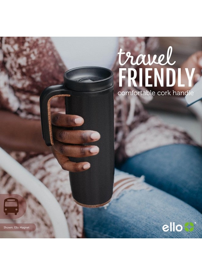 Ello Magnet 18oz Vacuum Insulated Stainless Steel Travel Mug with Side Handle and Leak-Proof Slider Lid and Built-in Coaster, Keeps Hot for 5 Hours, Perfect for Coffee or Tea, BPA-Free, Poseidon - Image 3
