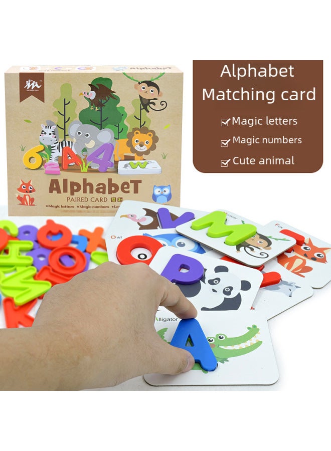 3-year-old Alphabet Animal Digital Alphabet Matching Card Memory Cognitive Card-Color:SH425210/1026-10 - Image 1