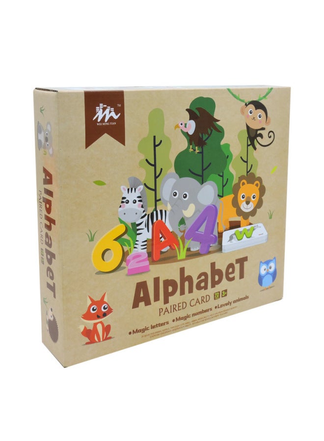 3-year-old Alphabet Animal Digital Alphabet Matching Card Memory Cognitive Card-Color:SH425210/1026-10 - Image 4