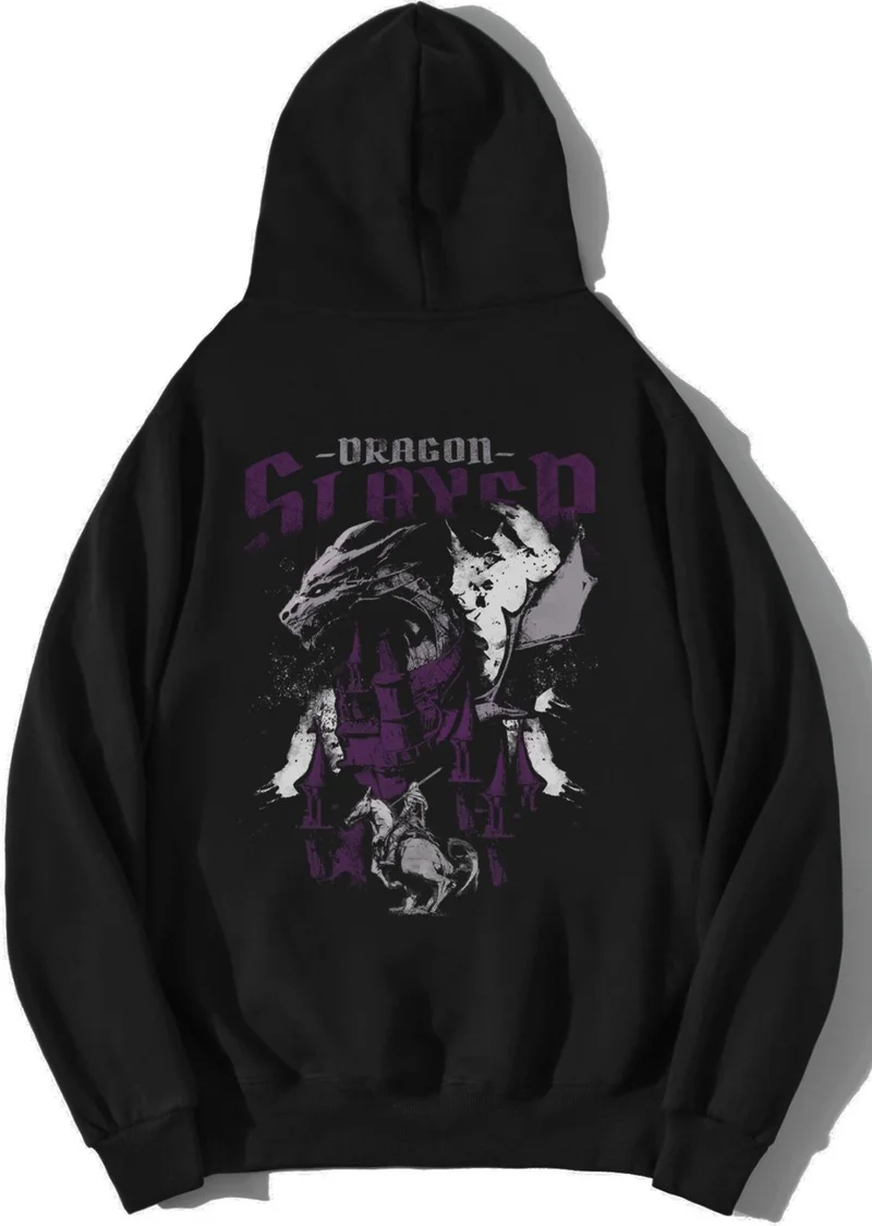 بي ار زد كولكشن Unisex Oversize Dragon Slayer Hoodie