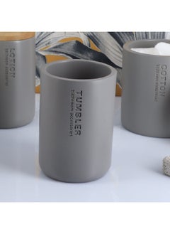 Tendance Loudis High Quality Durable Round Polyresin Bathroom Tumbler Grey 350 ml 61101260  - Image 2