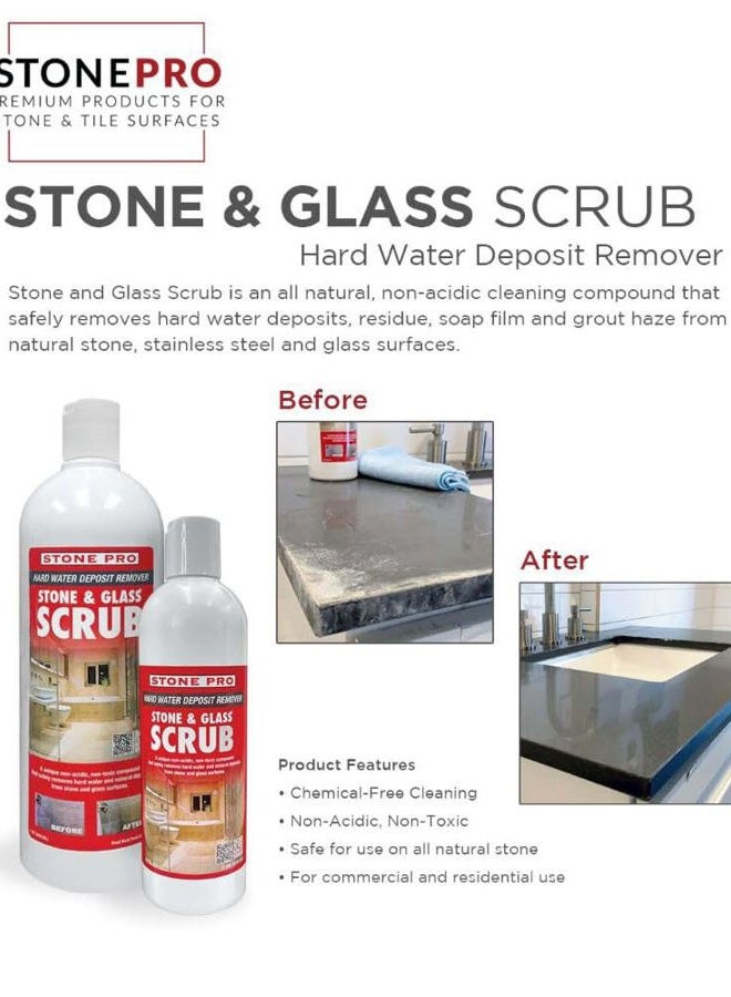 Stone Pro & Glass Scrub (1 Pint - 470ml) (for Cleaning Granite Countertops, Travertine Showers, Glass Shower Doors & Glass Shower Enclosures) - Image 3