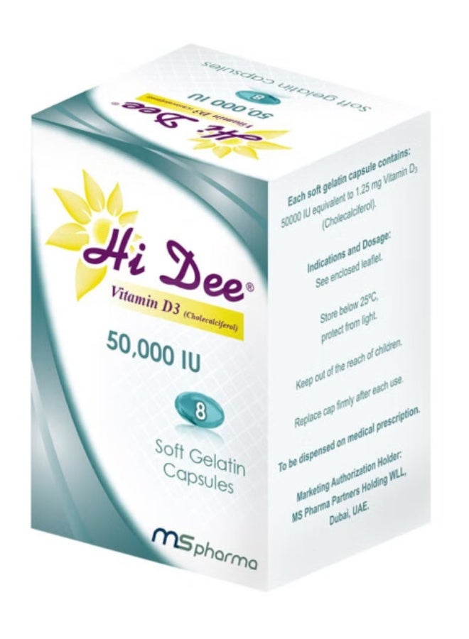 Hidee Vitamin D3 50000 IU Capsules 8s – High Potency Bone & Immune Support