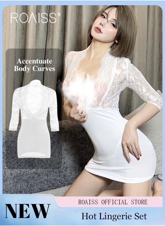 roaiss Ladies Underwear Mesh Material Lace Elements Hollow Back Women's Underwear  - Image 1