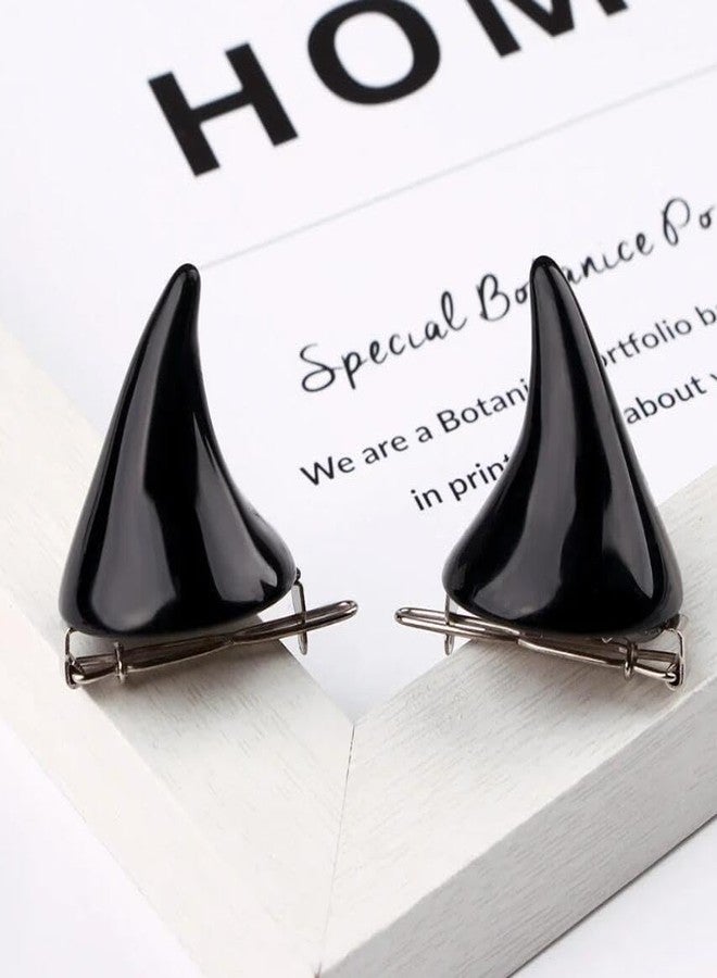 Oarkive 6pcs Devil Horn Hair Clips Halloween Hair Clips Demon Horns Hair Clips Horn Clips Red White Black Small Little Clip on Horns Devil Horns Cute Devil Horn Barrettes for Halloween Cosplay Costume Party - Image 4