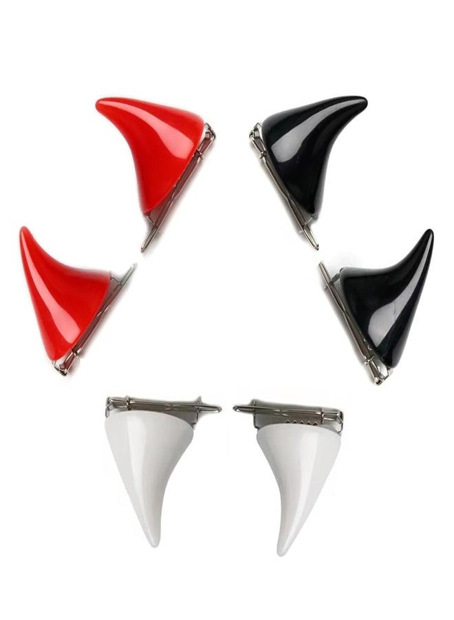 Oarkive 6pcs Devil Horn Hair Clips Halloween Hair Clips Demon Horns Hair Clips Horn Clips Red White Black Small Little Clip on Horns Devil Horns Cute Devil Horn Barrettes for Halloween Cosplay Costume Party - Image 3