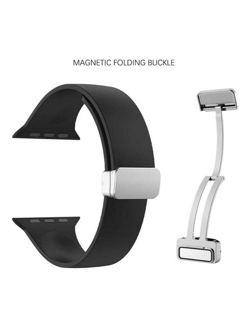 Generic - Silicone Sport Watch Strap/Watchband for Apple iWatch Series 1/2/3/4/5/6/7/8/Ultra 42/44/45/49mm Black - Image 1