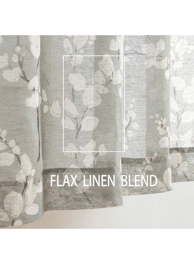 BFAM - Vintage White Floral Print Sheer Curtains for Living Room & Bedroom, Elegant Floral Window Drapes, 1-Pack Panel - Image 4