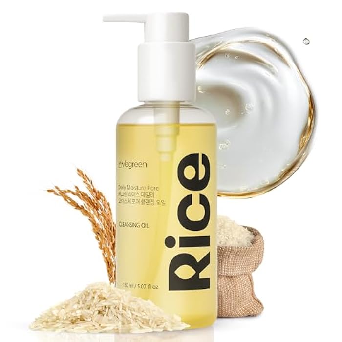 VEGREEN Rice Daily Moisture Pore Cleanser Oil – Cleanser for Face & Makeup Removal, Deep Pore Control & Hydrating Korean Cleansing for Oily & Sensitive Skin, 7-Plant Oil Complex - 5.07 fl oz - Image 1
