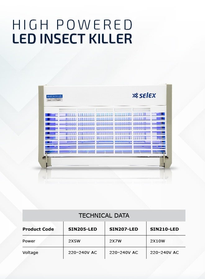 Selex High Powered LED Insect Killer | Electric Mosquito & Fly Trap Lamp | Indoor Bug Zapper with 3-Year Warranty | Safe & Eco-Friendly Pest Control – 52.8 x 24.5 x 15.3 cm - Image 3