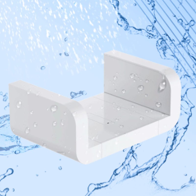 1pc Wall-mounted Storage Rack Corner Shelf Decorative Bookshelf Sundries Organizer (White) - Image 4