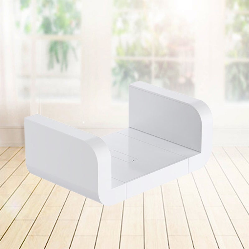 1pc Wall-mounted Storage Rack Corner Shelf Decorative Bookshelf Sundries Organizer (White) - Image 3