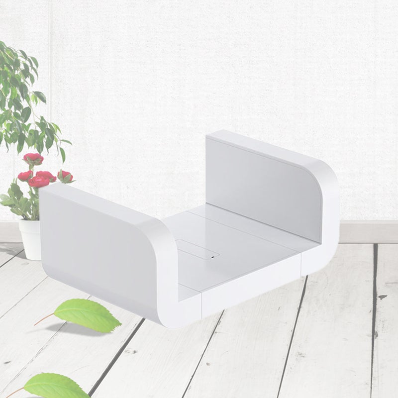 1pc Wall-mounted Storage Rack Corner Shelf Decorative Bookshelf Sundries Organizer (White) - Image 5
