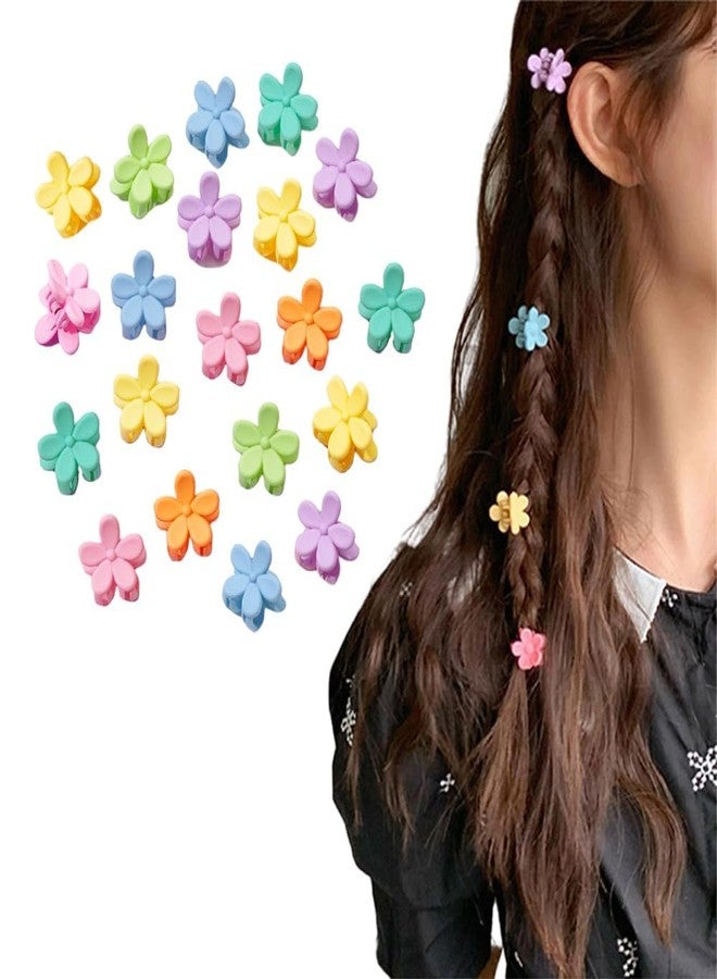 Glamyou Mini Colorful Flower Design Hair Claw Clip - Small Floral Cute Fancy Rose Hair Claws Accessories for Kids, Girls and Women - Multicolor, (Pack of 20 Pcs) - Image 1