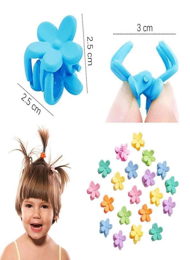 Glamyou Mini Colorful Flower Design Hair Claw Clip - Small Floral Cute Fancy Rose Hair Claws Accessories for Kids, Girls and Women - Multicolor, (Pack of 20 Pcs) - Image 3