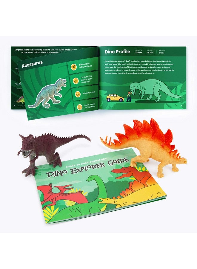 BOLEY Boley 14-Pack Dinosaur Toys for Kids with Educational Booklet - 9" Realistic Dino Figures for Boys & Girls Ages 3+ - Includes T-Rex, Raptor, Stegosaurus, Triceratops, and More - Image 3