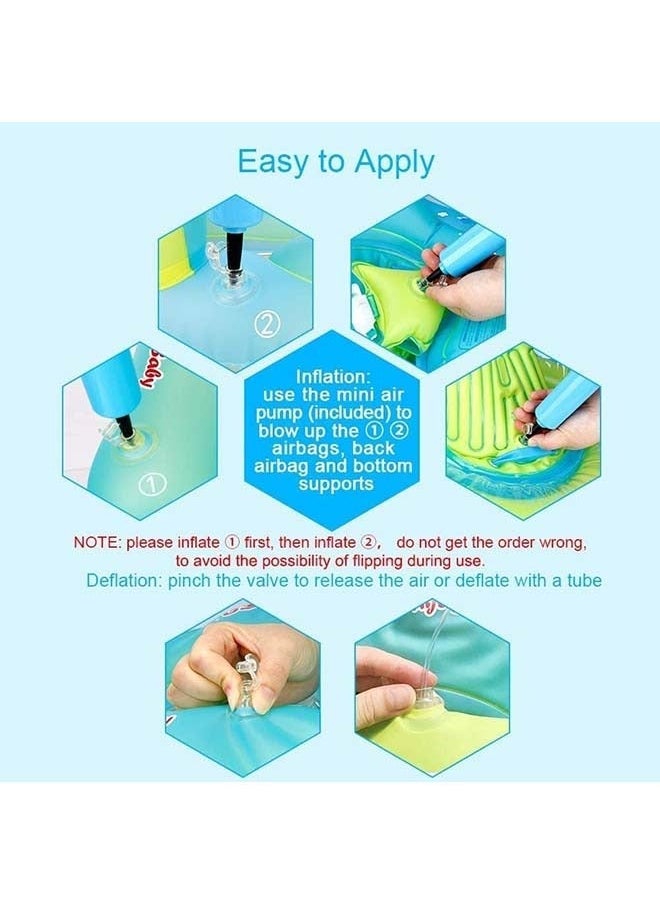 كابتن تيك Baby Swimming Float, Baby Swimming Ring, Toddler Swimming Vest, Children Waist Float Ring, U Shape Underarm Design Double Airbags Swimming Lap For Toddlers (XL)  - Image 5