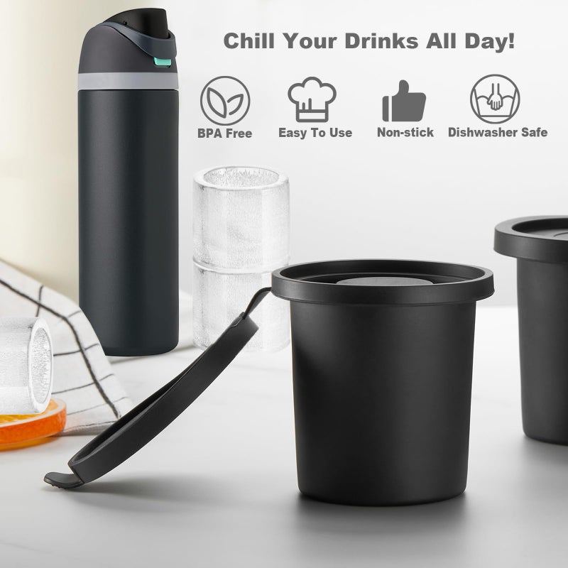 ACOOKEE Hollow Cylinder Ice Cube Mold for 24oz 32oz 40oz Owala Accessories, Set of 3, Silicone Ice Mold for Owala FreeSip Water Bottle, Whiskey Cocktails Bourbon - Image 2