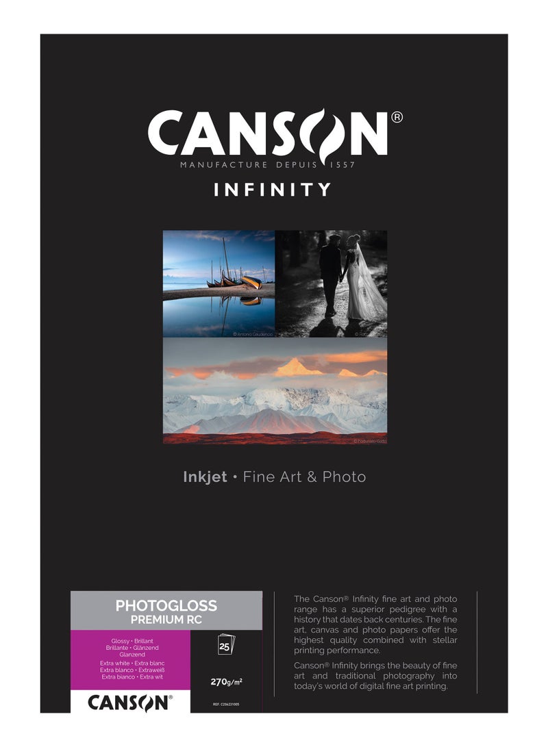 كانسون إنفينيتي فوتوجلوس بريميوم آر سي لامع مقاس A4 25 ورقة - Image 3