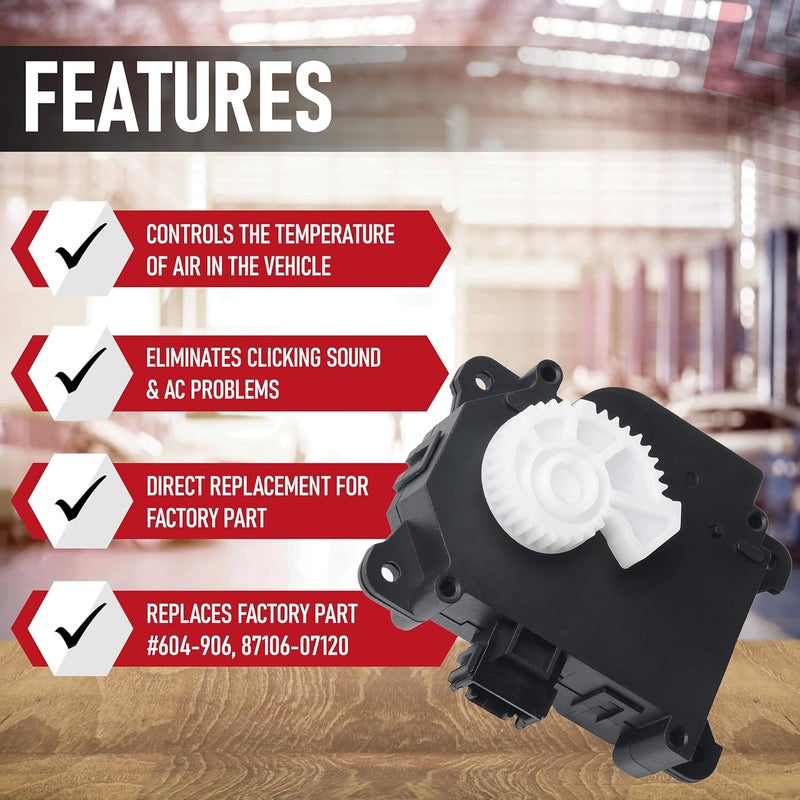 AA Ignition HVAC Air Blend Door Actuator Heater Replacement by - Compatible with Lexus & Toyota - ES300h, ES350, RX350, Avalon, Camry, Highlander, Sienna - Replaces 604-906, 87106-07120 - Right Main - Image 2