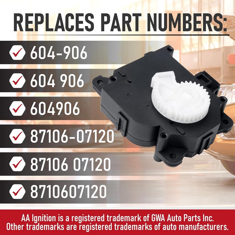 AA Ignition HVAC Air Blend Door Actuator Heater Replacement by - Compatible with Lexus & Toyota - ES300h, ES350, RX350, Avalon, Camry, Highlander, Sienna - Replaces 604-906, 87106-07120 - Right Main - Image 3