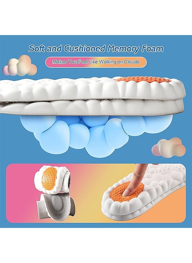 إم إكس إن 2 زوج من النعال السحابية 4D للرجال ، نعال داخلية من رغوة الذاكرة مع وسادة صدمات للكعب ، نعال داخلية لدعم القوس من أجل الملاءمة لتعزيز راحة القدم وتخفيف التعب - Image 4