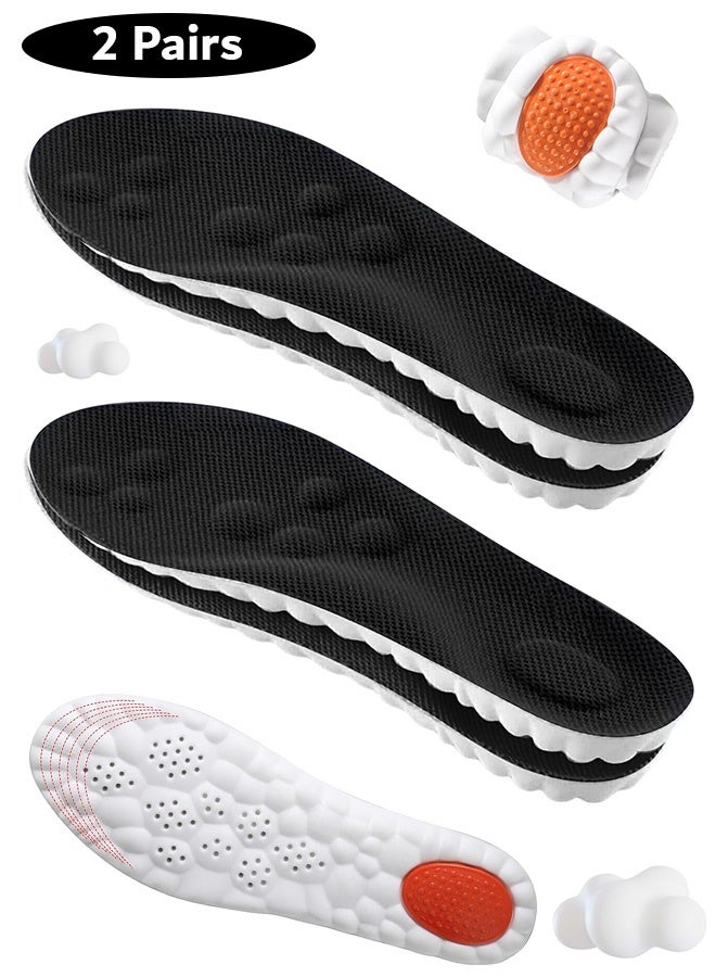 إم إكس إن 2 زوج من النعال السحابية 4D للرجال ، نعال داخلية من رغوة الذاكرة مع وسادة صدمات للكعب ، نعال داخلية لدعم القوس من أجل الملاءمة لتعزيز راحة القدم وتخفيف التعب - Image 1