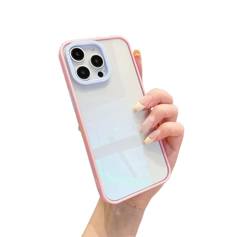 غطاء واقي | ملمس غير لامع | تصميم ثنائي اللون | وردي TPU | لـ iPhone 16 / 16 Plus / 16 Pro / 16 Pro Max - Image 1