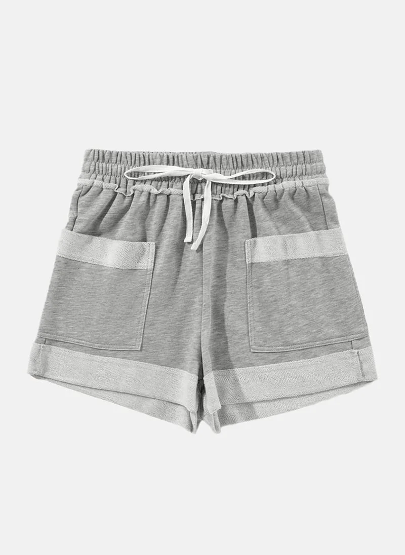 يونيكي Grey Plain Casual Shorts