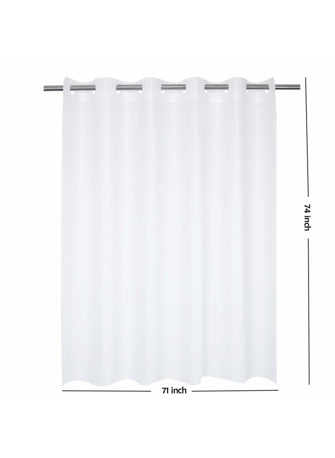 River Dream Frosted Shower Curtain No Hooks Needed - 8 Gauge PEVA Waterproof Nontoxic Odorless - 71 x 74 Inch Frost - Image 5