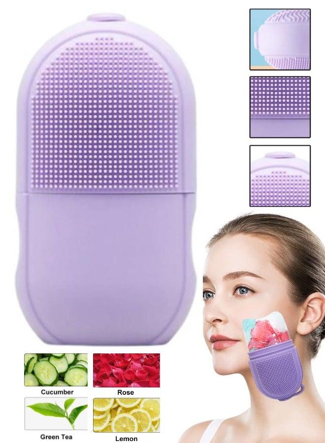 Silicone Ice Roller for Face and Eye,Ice Facial Cube With Brush For Face Cold Therapy Facial Massage Roller, Silicone Ice Mold for Face Beauty,Face Massage Tool, Reusable Silicone Face Ice Roller for Eye Puffiness  - Image 1