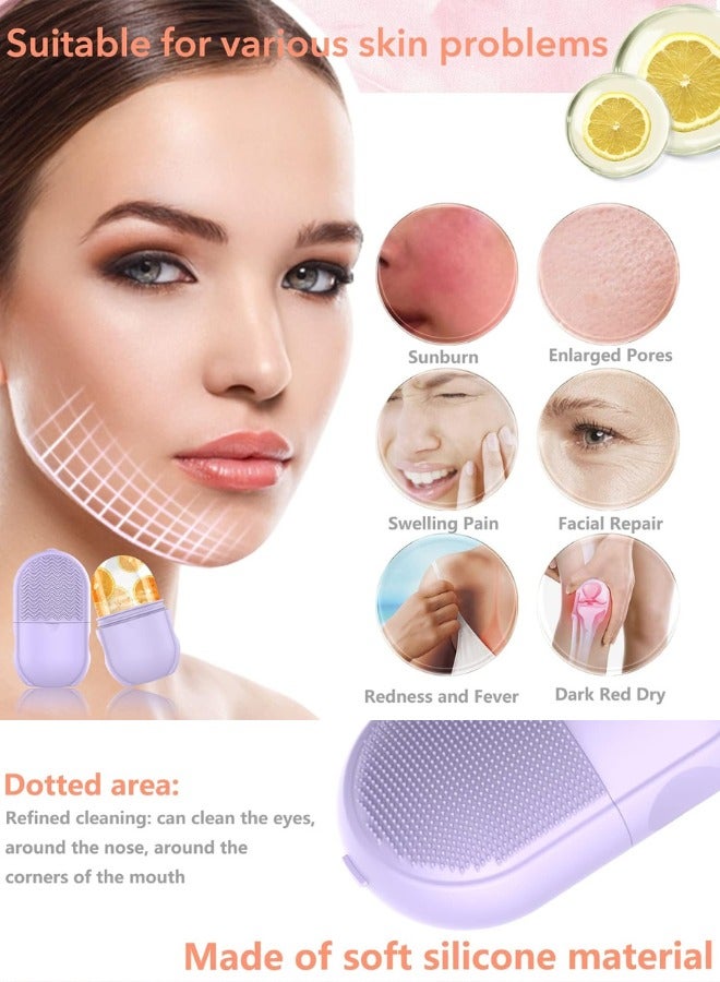 Silicone Ice Roller for Face and Eye,Ice Facial Cube With Brush For Face Cold Therapy Facial Massage Roller, Silicone Ice Mold for Face Beauty,Face Massage Tool, Reusable Silicone Face Ice Roller for Eye Puffiness  - Image 4