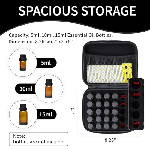 ZORETCO Essential Oil Storage Holder Organizer Carrying Case 30 Bottles Essential Oils Box for 5ml 15ml Bottle Travel Storage Organizer Bag with Labels Bottle Opener for doTERRA Young Living - Image 3